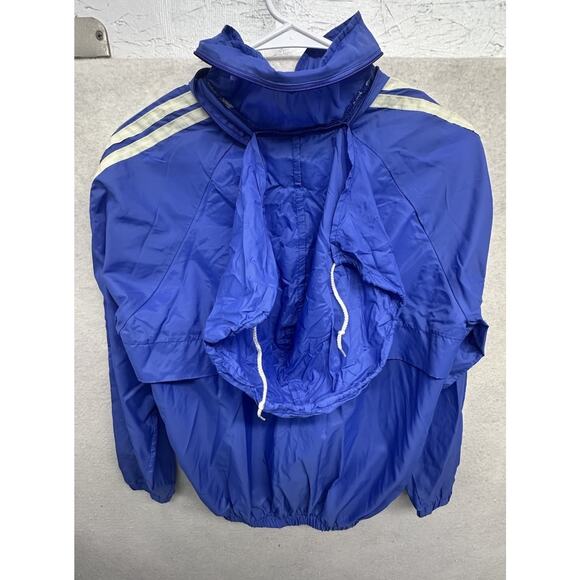 Vintage 80s Adidas Trefoil Track Windbreaker Jacket Made In USA Purple Blue - Picture 8 of 12